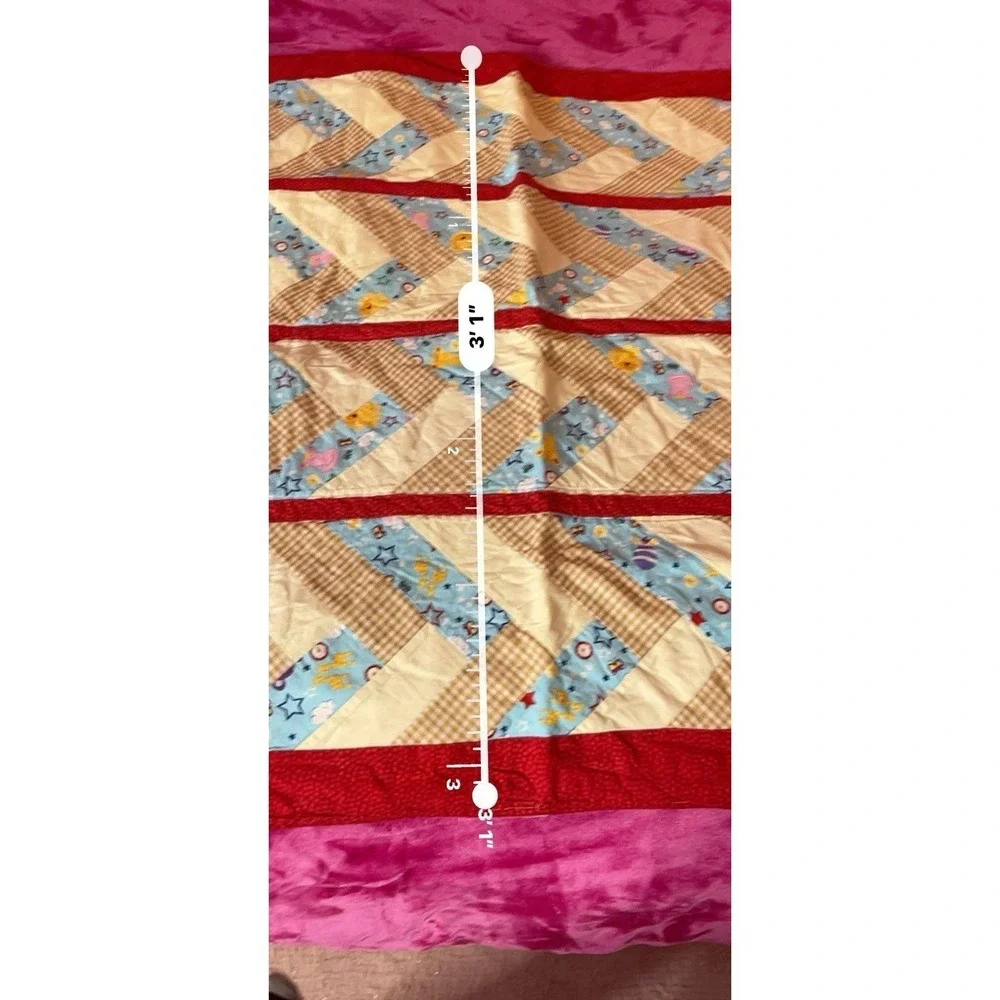 Vintage Project Linus Handmade Lap Quilt ‎ Blanket 37 X 37